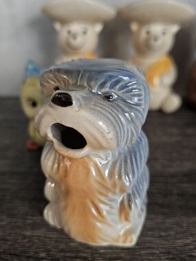Vintage Blue and Cream Dog Figurine